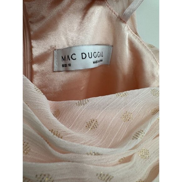 Mac Duggal Dress Ruffled One Shoulder Gown Rose Gold Polka Dot US10 | NWT Formal - Picture 7 of 7